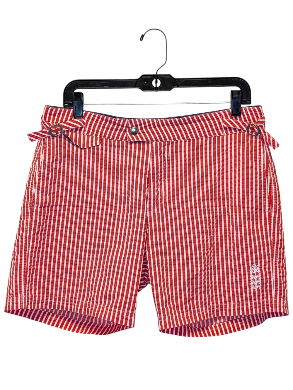 Kent & Curwen England Red White Striped Swim Trunks Shorts Men’s 32